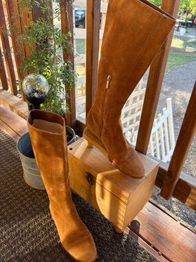 Jimmy Choo Tan Suede Knee-High Boots